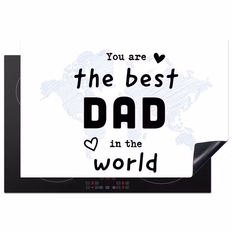 Quotes - The best dad in the world - Spreuken - Papa Inductie beschermer vinyl 3mm klein -3d