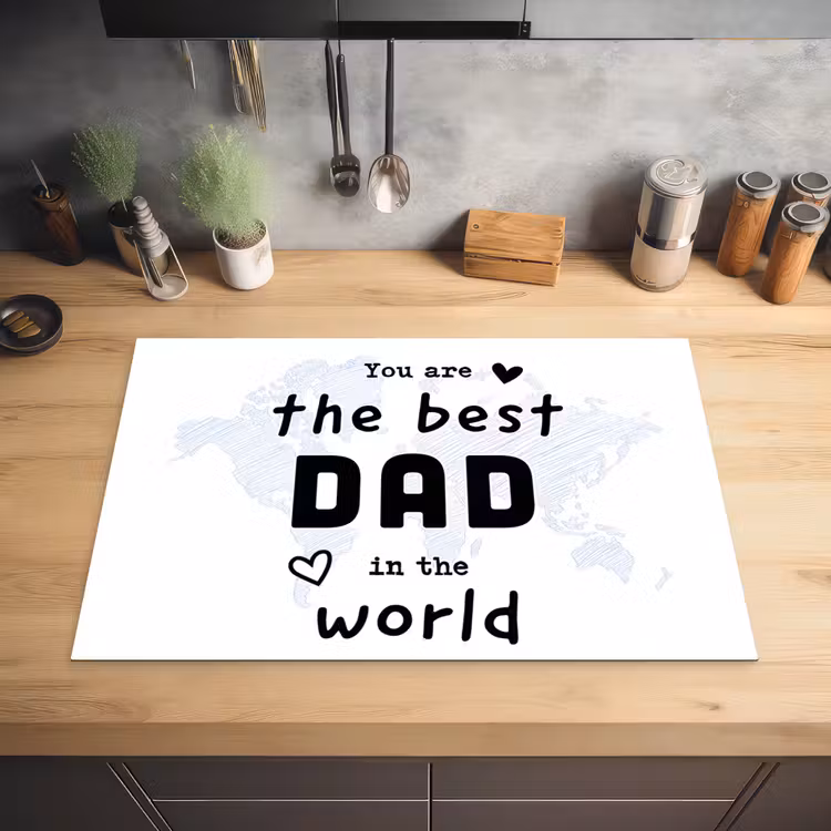 Quotes - The best dad in the world - Spreuken - Papa Inductie beschermer vinyl 3mm klein -sfeer5
