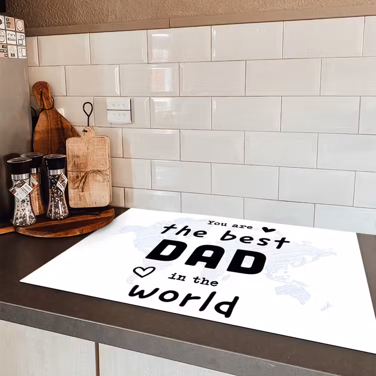 Quotes - The best dad in the world - Spreuken - Papa Inductie beschermer vinyl 3mm klein -sfeer3