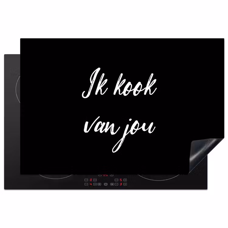 Quotes - Spreuken - Ik kook van jou - Liefde - Partner Inductie beschermer vinyl 3mm klein -3d