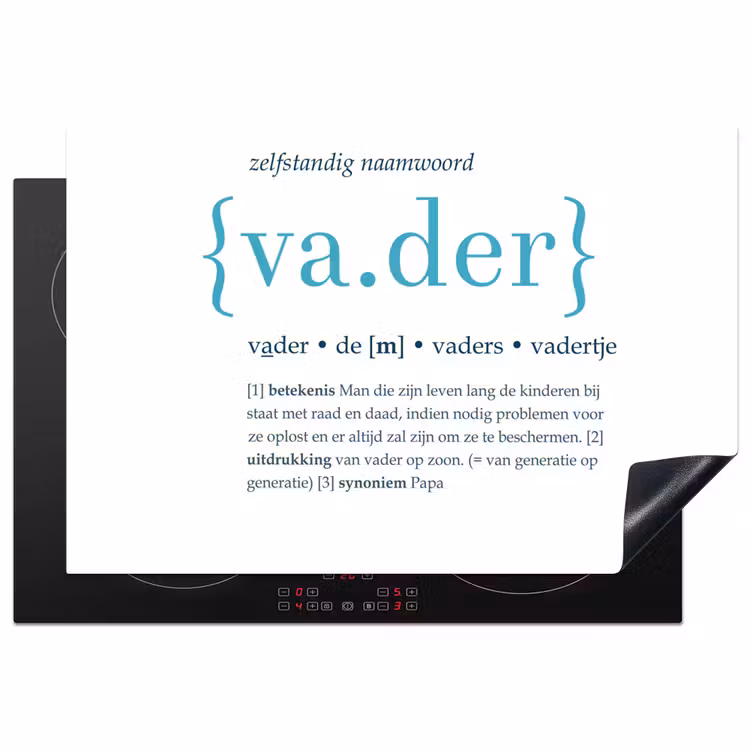 Quotes - Vader definitie - Spreuken - Woordenboek Inductie beschermer vinyl 3mm klein -3d