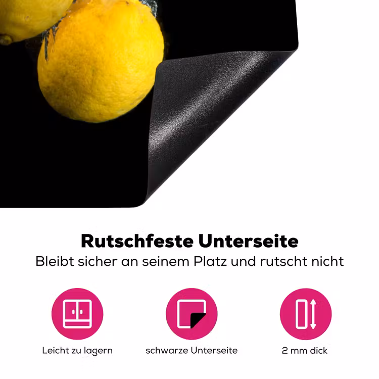 Citroen - Fruit - Stilleven - Water - Geel Inductie beschermer vinyl 3mm klein -zzzzzzz-lf-onderkant
