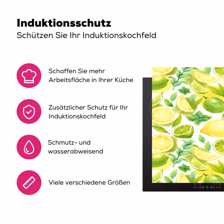 Citroen - Geel - Limoen - Groen Inductie beschermer vinyl 3mm klein 276 -zzzzzzz-lf-ups