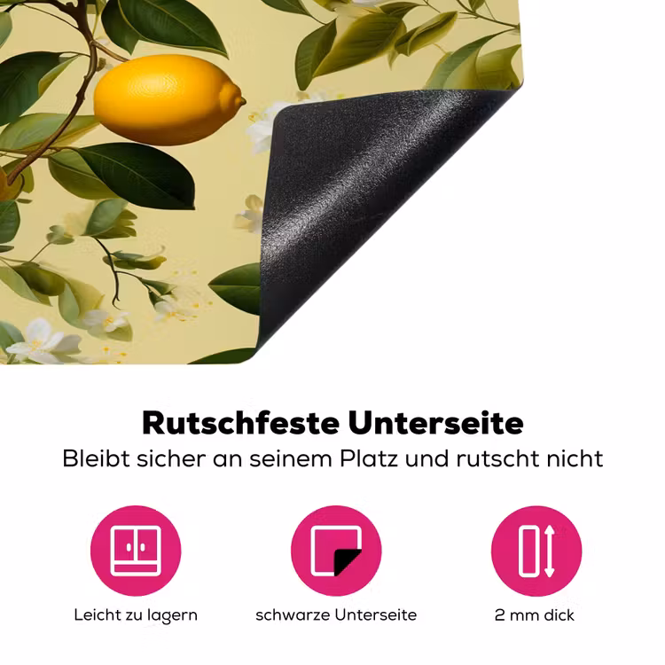 Citroen - Groen - Bloesem Inductie beschermer vinyl 3mm klein 276 -zzzzzzz-lf-onderkant