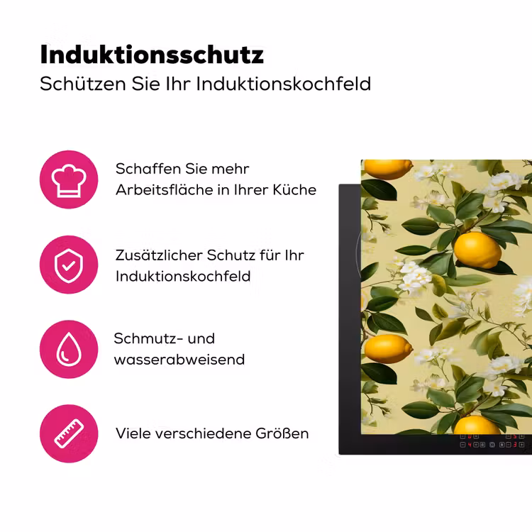 Citroen - Groen - Bloesem Inductie beschermer vinyl 3mm klein 276 -zzzzzzz-lf-ups