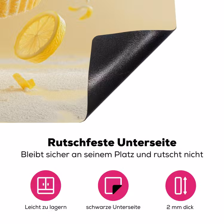 Citroen - Taart - Eten - Geel Inductie beschermer vinyl 3mm klein -zzzzzzz-lf-onderkant