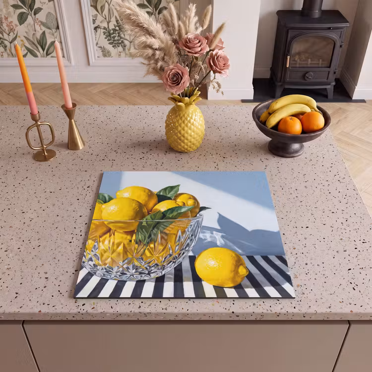 Herdabdeckplatte - Zitronen – Obst – Gelb - Citroenen - Fruit - Geel Inductie beschermer vinyl 3mm middel
