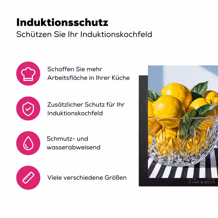Herdabdeckplatte - Zitronen – Obst – Gelb - Citroenen - Fruit - Geel Inductie beschermer vinyl 3mm middel