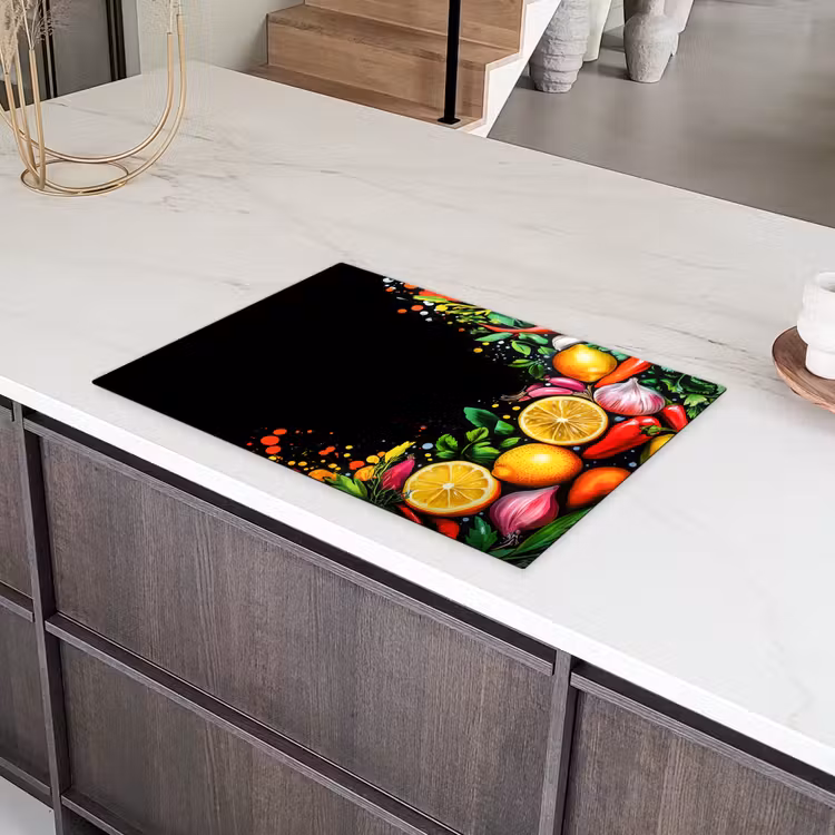 Citroenen - Peper - Kruiden - Graffiti - Verf - Abstract Inductie beschermer vinyl 3mm klein -sfeer8
