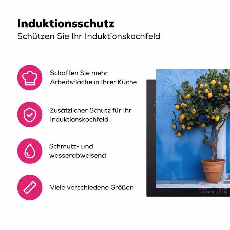 Citroenbomen - Geel - Deur - Potten Inductie beschermer vinyl 3mm klein -zzzzzzz-lf-ups