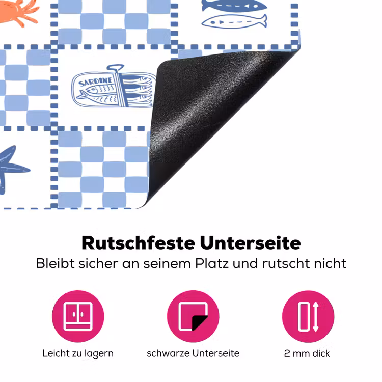 Zee - Sfeer- Mozaïek - Blauw Inductie beschermer vinyl 3mm klein 276 -zzzzzzz-lf-onderkant