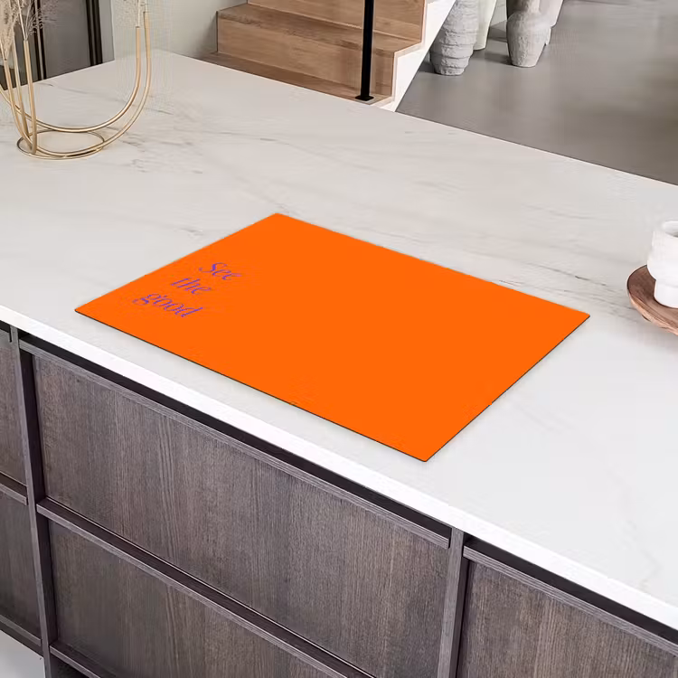 See te good - Paars - Oranje Inductie beschermer vinyl 3mm klein -sfeer8