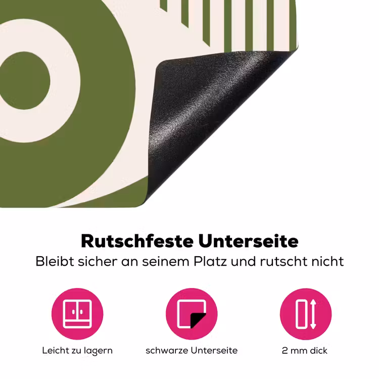 Abstract - Oog - Strepen - Modern - Groen Inductie beschermer vinyl 3mm middel -zzzzzzz-lf-onderkant