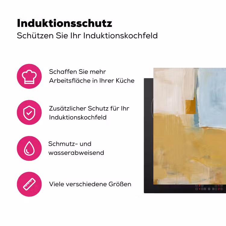 Abstract - Kleuren - Kunst - Modern - Blauw Inductie beschermer vinyl 3mm middel -zzzzzzz-lf-ups