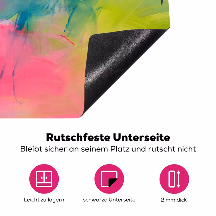 Abstract - Kleuren - Modern - Groen - Roze Inductie beschermer vinyl 3mm middel -zzzzzzz-lf-onderkant