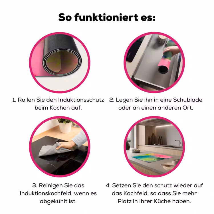 Abstract - Kleuren - Modern - Groen - Roze Inductie beschermer vinyl 3mm middel -zzzzzzz-lf-werking