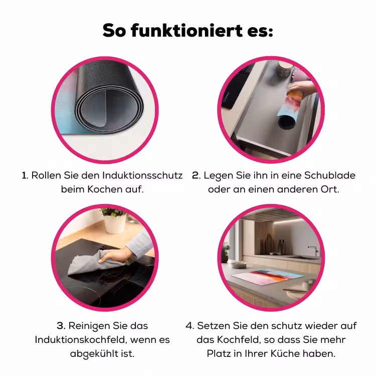 Abstract - Kleuren - Modern - Kunst - Roze Inductie beschermer vinyl 3mm middel -zzzzzzz-lf-werking