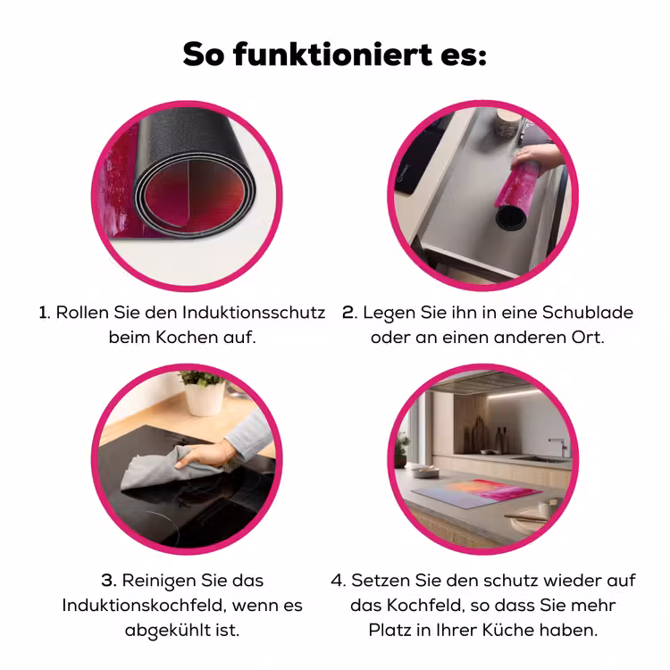 Abstract - Kleuren - Modern - Roze Inductie beschermer vinyl 3mm middel -zzzzzzz-lf-werking