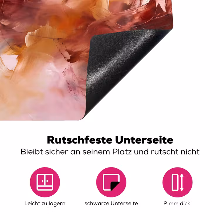 Abstract - Kleurrijk - Kunst - Modern - Roze-Rood Inductie beschermer vinyl 3mm middel -zzzzzzz-lf-onderkant