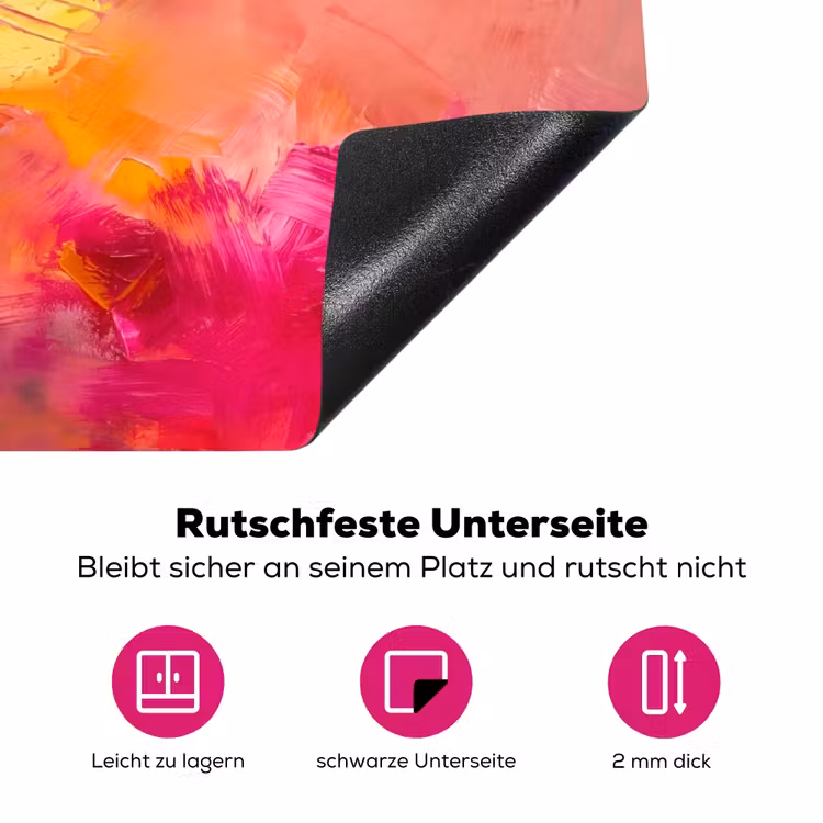Abstract - Kleurrijk - Modern - Roze Inductie beschermer vinyl 3mm middel -zzzzzzz-lf-onderkant