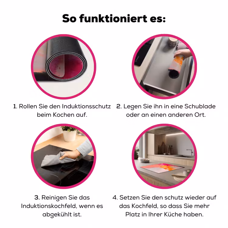Abstract - Kleurrijk - Modern - Roze Inductie beschermer vinyl 3mm middel -zzzzzzz-lf-werking