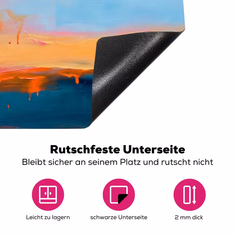 Abstract - Kleurvlakken - Modern - Oranje - Blauw Inductie beschermer vinyl 3mm middel -zzzzzzz-lf-onderkant