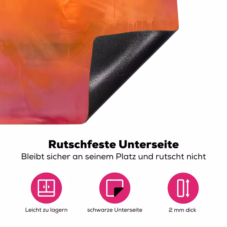 Abstract - Vlakken - Kunst - Modern - Oranje Inductie beschermer vinyl 3mm middel -zzzzzzz-lf-onderkant