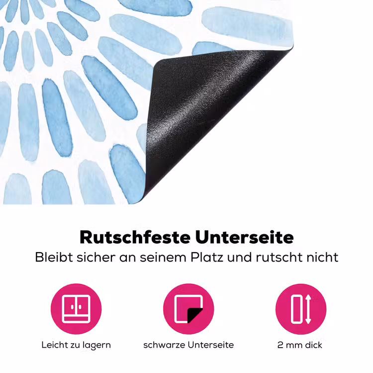 Abstract - Vormen - Kunst - Aquarel - Blauw Inductie beschermer vinyl 3mm middel -zzzzzzz-lf-onderkant