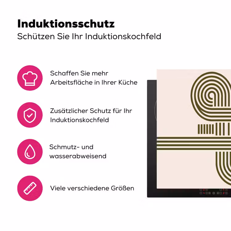 Abstract - Vormen - Modern - Groen Inductie beschermer vinyl 3mm middel -zzzzzzz-lf-ups