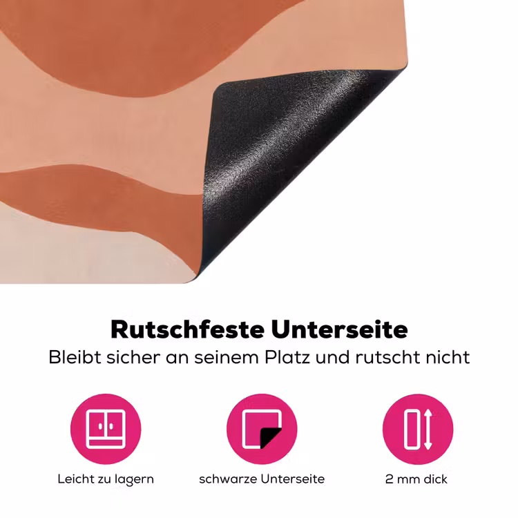 Abstract - Vormen - Organisch - Aardetinten - Modern Inductie beschermer vinyl 3mm klein -zzzzzzz-lf-onderkant