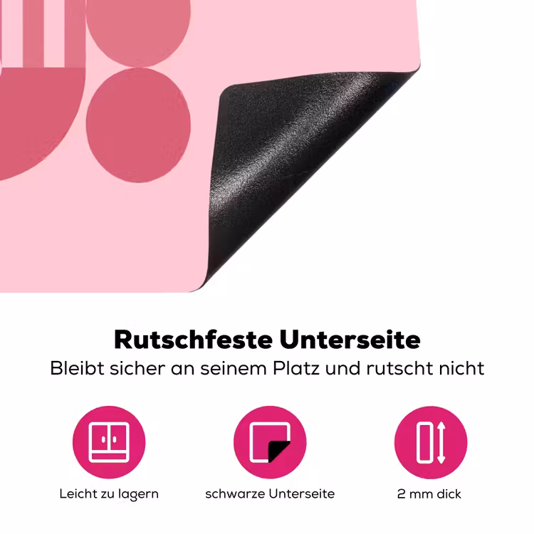 Abstract - Geometrisch - Vormen - Roze Inductie beschermer vinyl 3mm middel -zzzzzzz-lf-onderkant