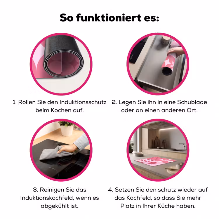 Abstract - Geometrisch - Patroon - Modern - Roze Inductie beschermer vinyl 3mm middel -zzzzzzz-lf-werking