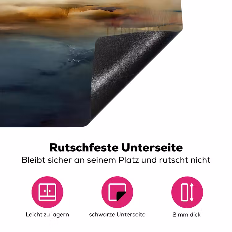 Abstract - Horizon - Water - Modern - Beige Inductie beschermer vinyl 3mm middel -zzzzzzz-lf-onderkant