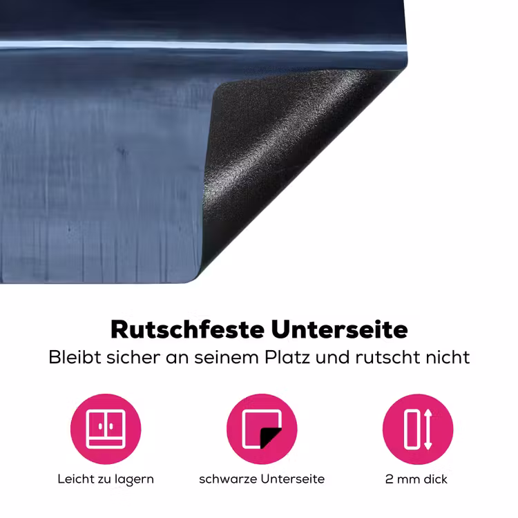 Abstract - Horizontale lijn - Minimalistisch - Donkerblauw - Kunst Inductie beschermer vinyl 3mm middel -zzzzzzz-lf-onderkant
