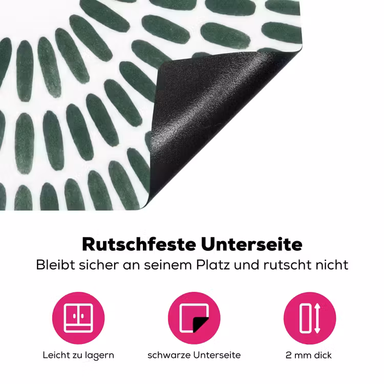 Abstract - Cirkel - Patroon - Modern - Groen Inductie beschermer vinyl 3mm middel -zzzzzzz-lf-onderkant