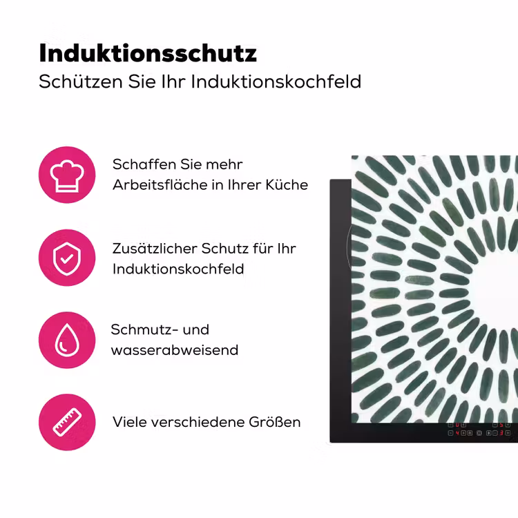 Abstract - Cirkel - Patroon - Modern - Groen Inductie beschermer vinyl 3mm middel -zzzzzzz-lf-ups