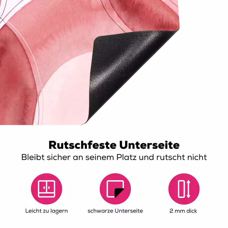Abstract - Cirkels - Modern - Roze - Kunst Inductie beschermer vinyl 3mm middel -zzzzzzz-lf-onderkant