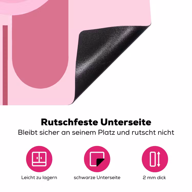 Abstract - Cirkels - Strepen - Modern - Roze Inductie beschermer vinyl 3mm middel -zzzzzzz-lf-onderkant