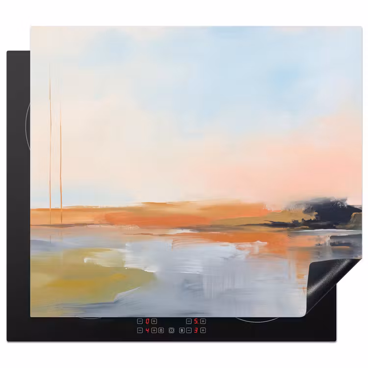 Abstract - Landschap - Horizon - Modern - Kleurrijk Inductie beschermer vinyl 3mm middel -3d