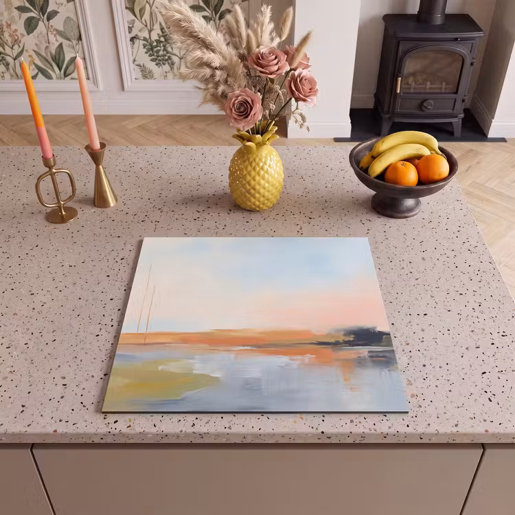 Abstract - Landschap - Horizon - Modern - Kleurrijk Inductie beschermer vinyl 3mm middel -sfeer3