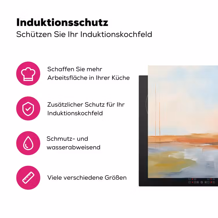 Abstract - Landschap - Horizon - Modern - Kleurrijk Inductie beschermer vinyl 3mm middel -zzzzzzz-lf-ups