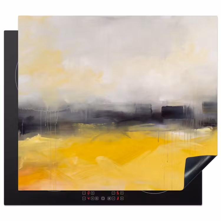 Abstract - Landschap - Modern - Geel Inductie beschermer vinyl 3mm middel -3d