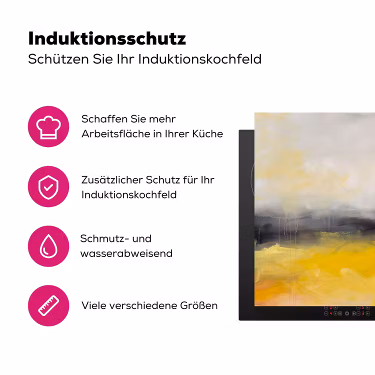 Abstract - Landschap - Modern - Geel Inductie beschermer vinyl 3mm middel -zzzzzzz-lf-ups