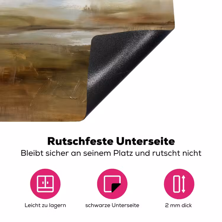 Abstract - Landschap - Natuur - Beige - Bruin Inductie beschermer vinyl 3mm middel -zzzzzzz-lf-onderkant