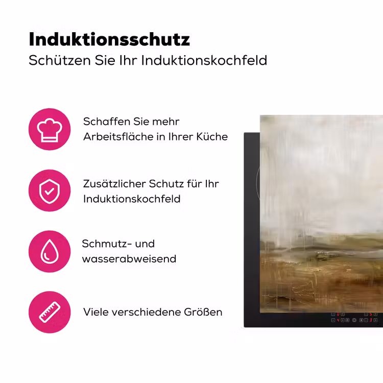 Abstract - Landschap - Natuur - Beige - Bruin Inductie beschermer vinyl 3mm middel -zzzzzzz-lf-ups