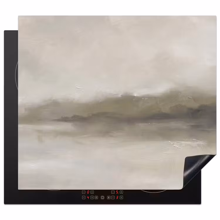 Abstract - Landschap - Nevel - Modern - Grijs Inductie beschermer vinyl 3mm middel -3d
