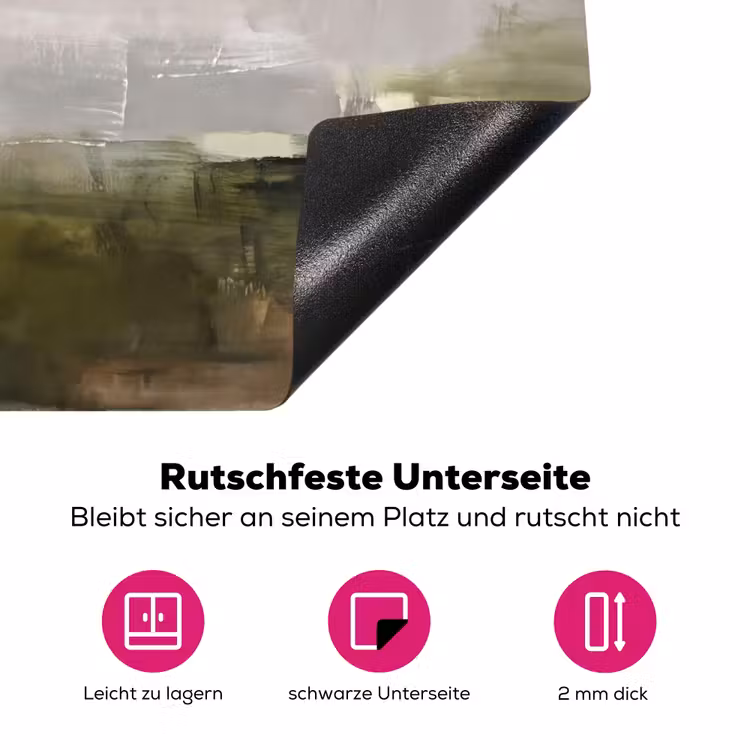 Abstract - Gelaagd - Kunst - Modern - Grijs-Groen Inductie beschermer vinyl 3mm middel -zzzzzzz-lf-onderkant