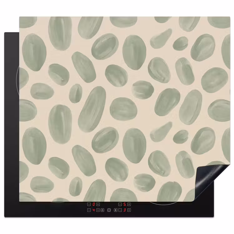 Abstract - Patroon - Organisch - Groen - Modern Inductie beschermer vinyl 3mm middel -3d