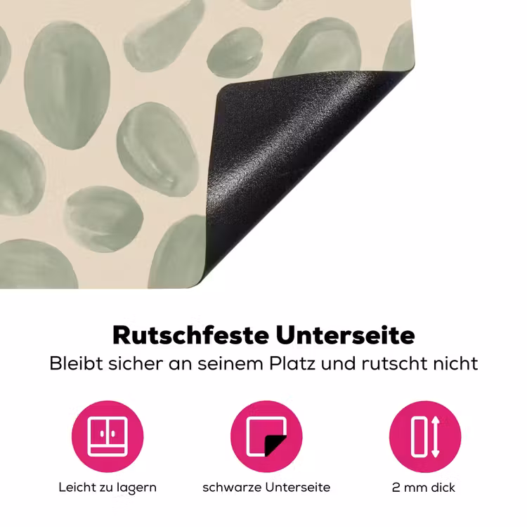 Abstract - Patroon - Organisch - Groen - Modern Inductie beschermer vinyl 3mm middel -zzzzzzz-lf-onderkant