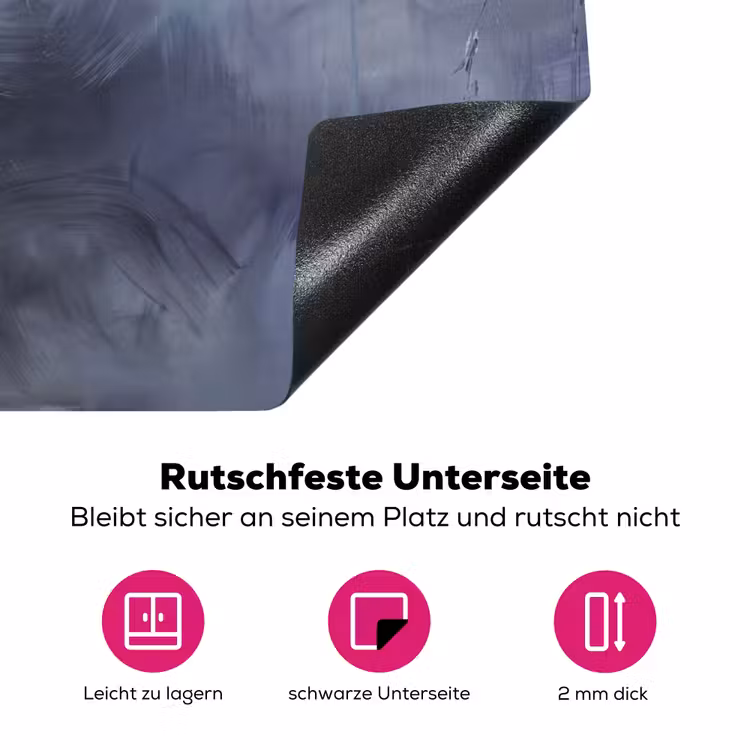Abstract - Kwaststreken - Modern - Kunst - Grijs Inductie beschermer vinyl 3mm middel -zzzzzzz-lf-onderkant